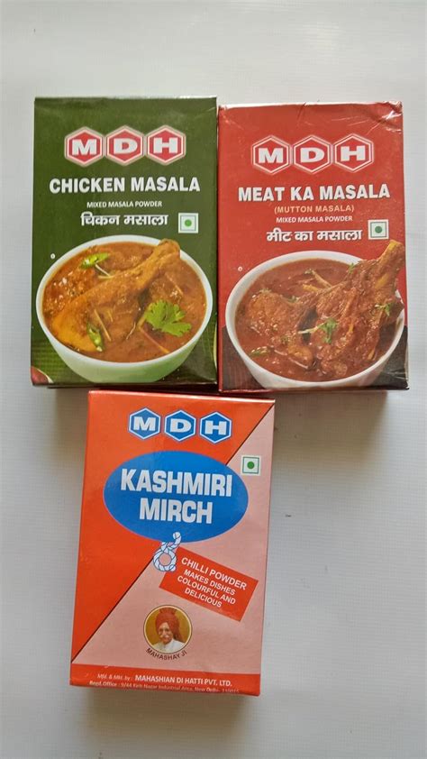 Mdh Kashmiri Mirch Mdh Chicken Masala Mdh Meat Masala Gm Pack Of