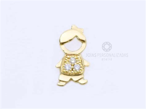 Pingente De Menino Em Ouro 18k Brilhantes