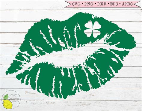 St Patricks Day Svg Lips Irish Shamrock Svg Kiss Me Im Etsy