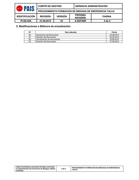 Pi Ge 026 Formacion De Brigada De Emergencia PDF Descarga Gratuita