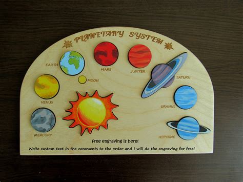 Planetary System Puzzle Wooden Solar System Puzzle Etsy