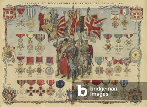 Image of Flags and military decorations of the Allied Powers, World War ...