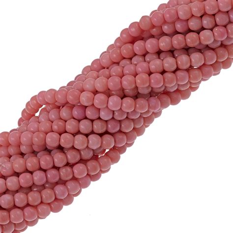 Czech 4mm Pressed Glass Round Beads Opaque Strawberries And Cream 72240