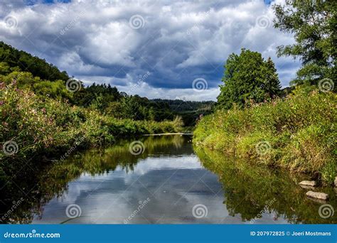 A Portrait Of The Semois River In The Vresse Sur Semois Region In The ...