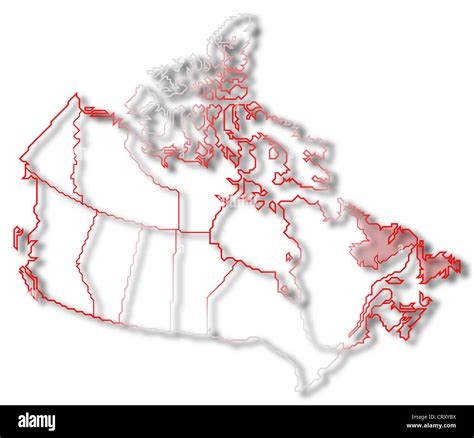 Mappa Politico Del Canada Con Le Diverse Province Dove Newfoundland E