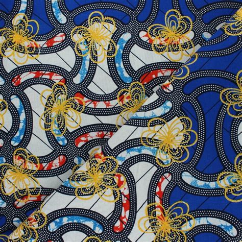 Tissu Wax Africain Paillettes Parakou Bleu Ma Petite Mercerie