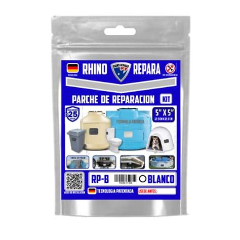 Rhino Parche Kit De Reparación Multiusos 5x5 pulgadas BLANCO Amazon