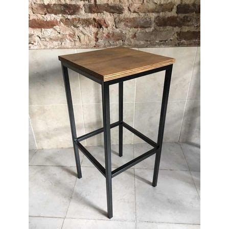 Mesa Barra Desayunadora Hierro Y Madera 100x40 4 Taburetes 18 900