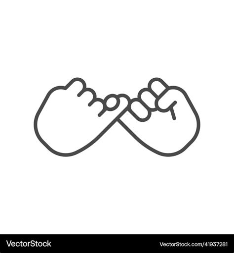 Pinky Promise Line Icon Images Royalty Free Vector Image