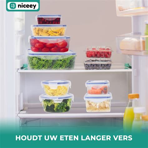 Niceey Meal Prep Bakjes 8 Stuks Vershoudbakjes Set Met Deksel