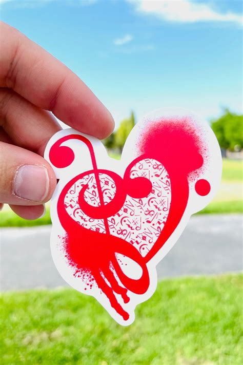 Treble Clef Bass Clef Heart Vinyl Sticker Good For Music Classroomwater Bottlenotebooklaptop