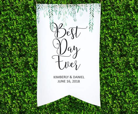 Wedding Backdrop Sign Banner Decor Personalized Names Hanging Etsy