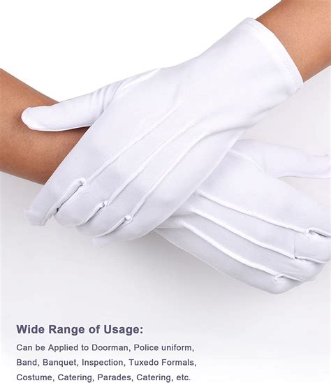 2 Pairs Nylon Cotton Gloves For Police Formal Tuxedo Honor Guard Parade Costume White Amazon