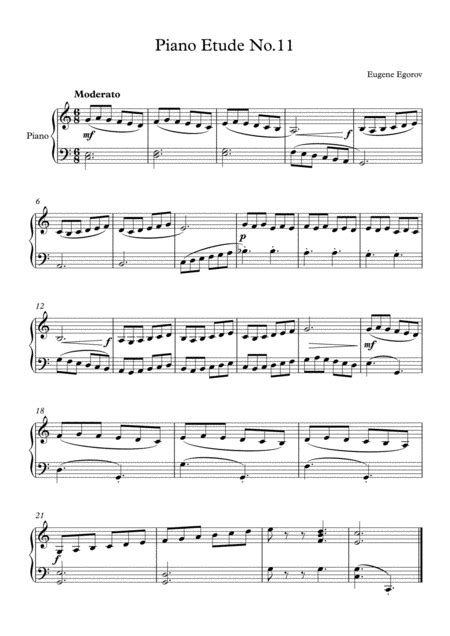 Piano Etude No 11 In C Major Piano Method Digital Sheet Music Sheet Music Plus