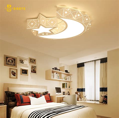 Creative Star Half Moon Led Ceiling Light 85 265v 24w Led Child Baby