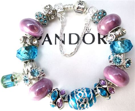 Authentic Pandora Bracelet With Murano Mixed Charms Or Euro Style