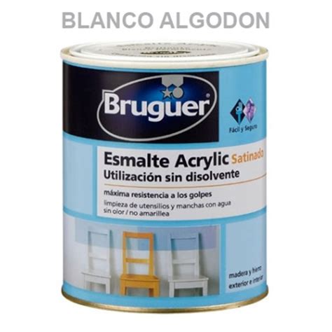 Esmalte Acrilico Satinado Blanco Algodon Ml Bru Grandado