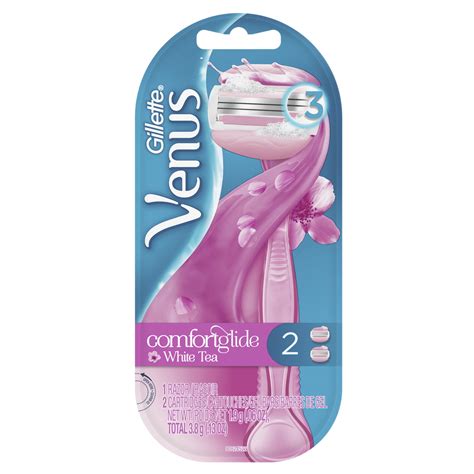 Gillette Venus Comfortglide Womens Razor White Tea 2 Blade Refills