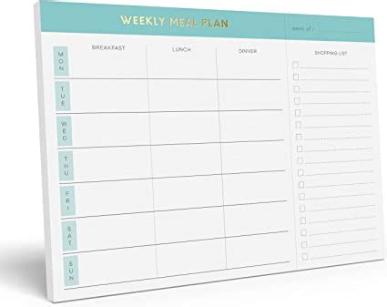 Sweetzer Orange Weekly Meal Planner And Grocery List Magnetic Notepad