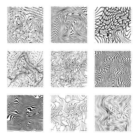 Square with wavy abstract line texture vector set 8084969 Vector Art at ...