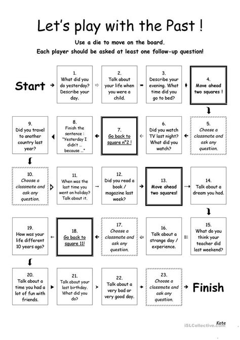 Past Simple Boardgame Worksheet Free Esl Printable Worksheets Made By