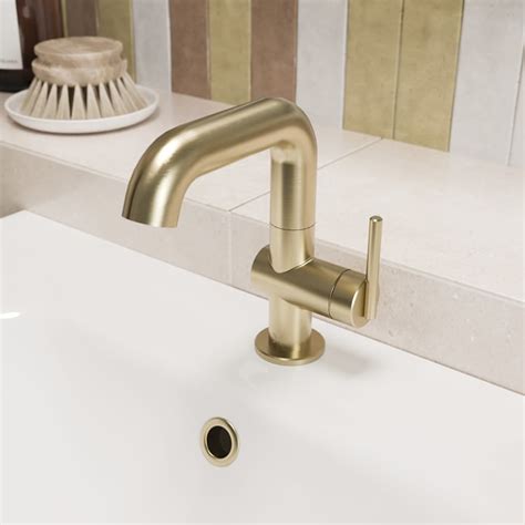 Crosswater 3one6 Lever Brushed Brass Basin Mixer With Swivel Spout