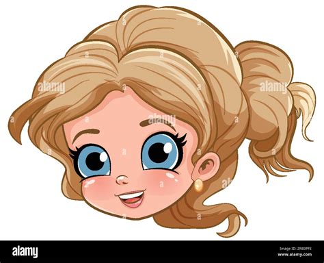 Beautiful Woman Face Cartoon Illustration Stock Vector Image And Art Alamy