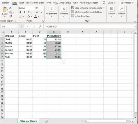 Ntroduire Imagen Formule Excel Pour Calculer Les Heures De Travail