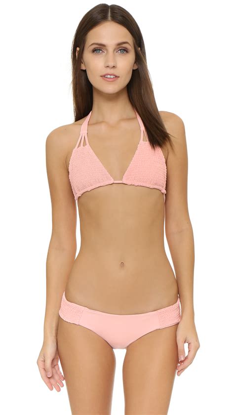 Lyst Tori Praver Swimwear Daisy Bikini Top In Pink