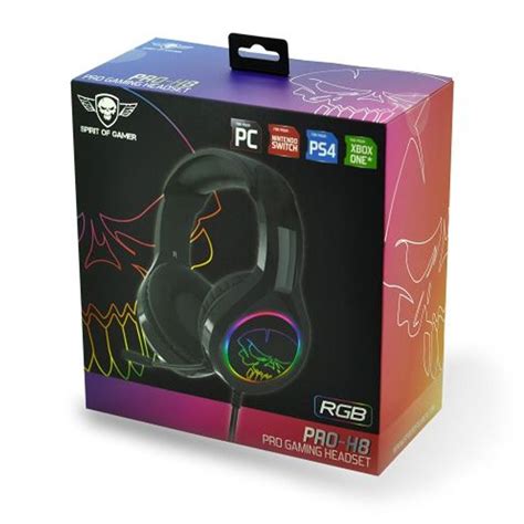 Spirit of Gamer PRO-H8 Headset RGB 3.5 mm - Rainbow - Albadr Laptop