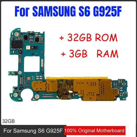 32gb Original Unlocked For Samsung Galaxy S6 Edge G925F Motherboard