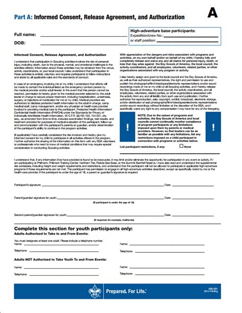 Fillable Form Bsa Medical Form Medical Scout Activities Anatomy And