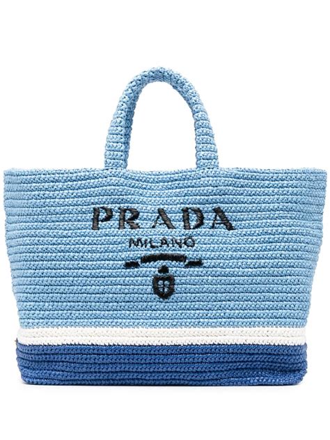 Prada Large Raffia Tote Bag Farfetch