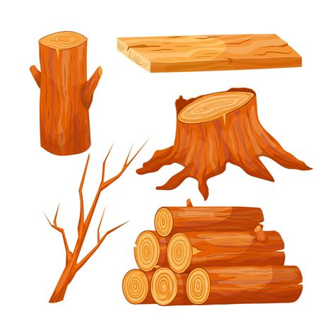 wood log set cartoon vector illustration 17590579 Vector Art at Vecteezy