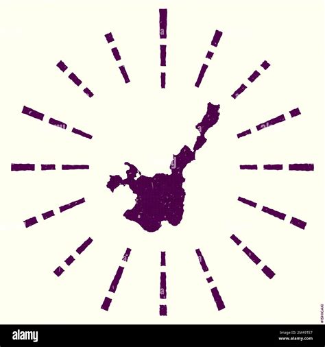 Ishigaki Logo Grunge Sunburst Poster With Map Of The Island Shape Of