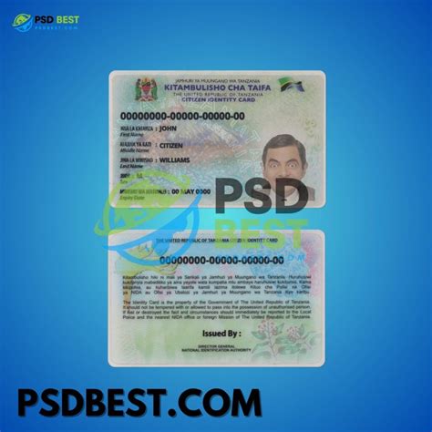 Tanzania Fake Id Card Fully Editable Psd Template Psd Best