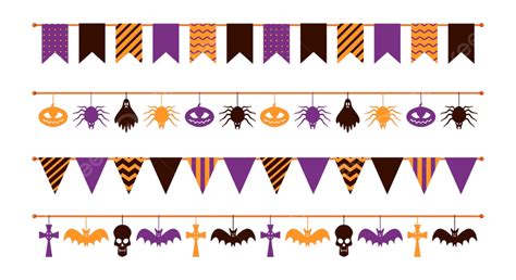 Halloween Garland Clipart PNG Images, Halloween Garland Flag Party ...