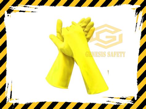 Sarung Tangan Karet Latex Rubber Serbaguna Inchi Warna Kuning Dan