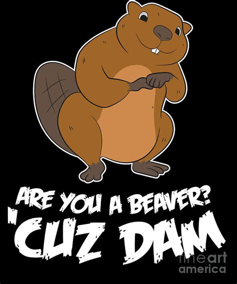 Are You A Beaver Cuz Dam Funny Beaver Digital Art By EQ Designs Pixels