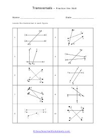 Parallel Line Transversal Worksheets - Worksheets Library