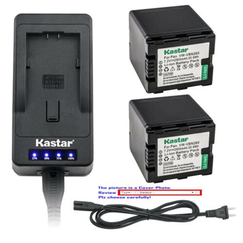 Kastar Battery Super Fast Charger For Panasonic VW VBN260 HDC TM900P