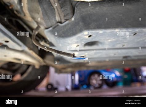 Toyota Prius Stolen Catalytic Converter View Underneath Vehicle From