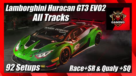 E Sports Setups Lamborghini Huracan Gt Evo All Tracks Qualy Sq