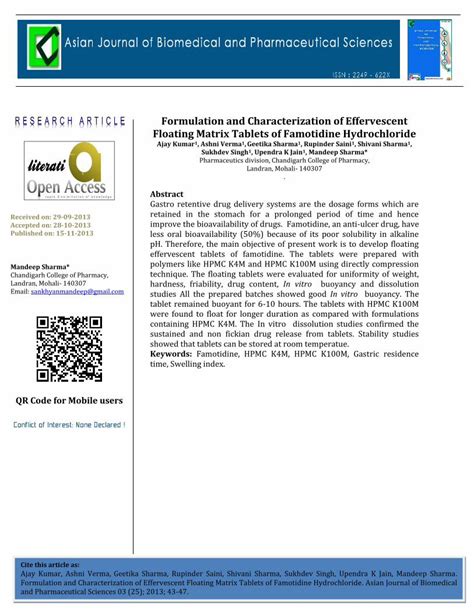 PDF Formulation And Characterization Of Effervescent Formulation