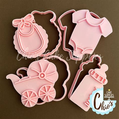 Baby Shower Themed Cookie Cutters With Embosser Stamp Sets - Etsy