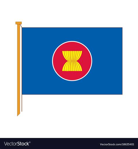 Detailed reproduction of the official flag asean Vector Image