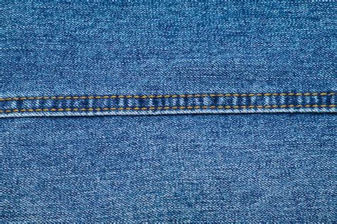 Primer Plano De Textura De Jeans Azules Con Costura Recta Fondo Textil