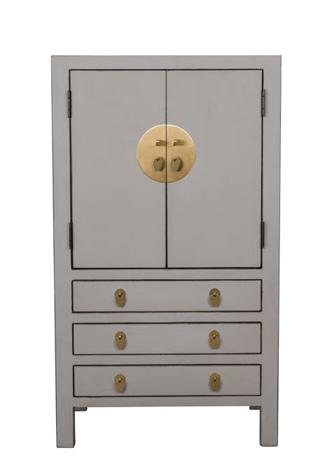 Armoire Chinoise Gris Pastel Orientique Collection L Xp Xh Cm