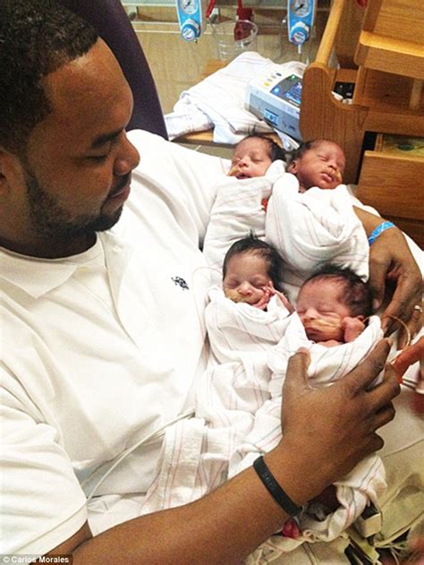 Father Cradles Newborn Quadruplets Just Hours After His Wife Died