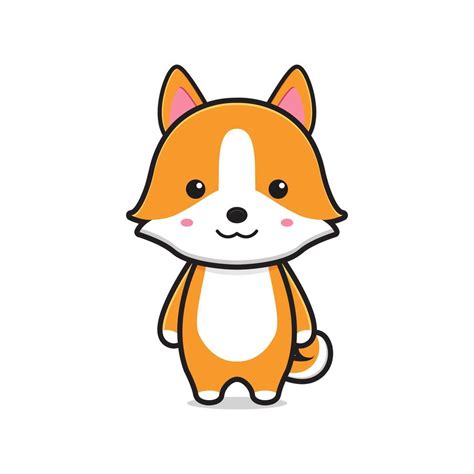 Cute corgi dog mascot character cartoon icon vector illustration 11817435 Vector Art at Vecteezy